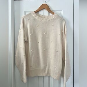 Women’s GAP Knit Pom Pom Sweater - Cream/Off-White